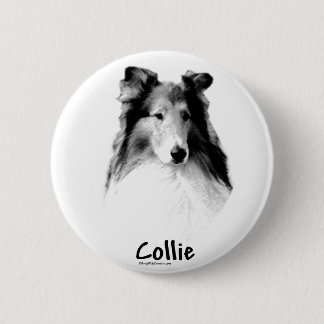 Rough Collie Charcoal 2 Inch Round Button