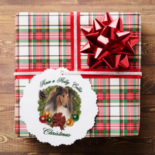 Rough Collie Christmas Gifts Ornament Card