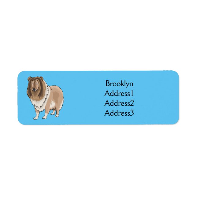 Rough collie dog cartoon illustration  (Front)