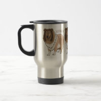 Rough collie dog cartoon illustration
