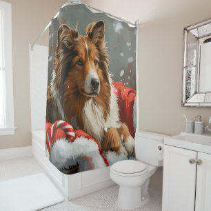 Rough Collie Dog Christmas Festive