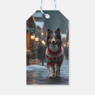 Rough Collie Dog Christmas Snow Holiday Gift Tags