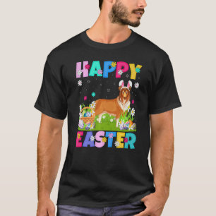 Rough Collie Dog Happy Easter Rough Collie Easter  T-Shirt