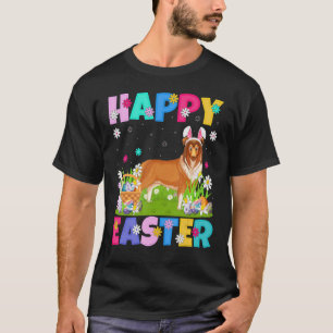 Rough Collie Dog Happy Easter Rough Collie Easter  T-Shirt