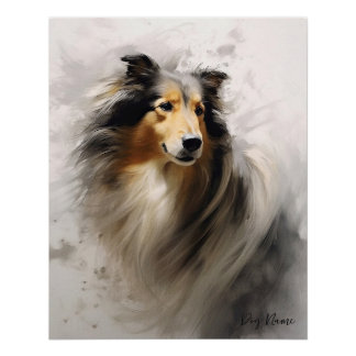 Rough Collie Dog in the wind 001 - Yacobsen Derosa Poster