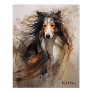 Rough Collie Dog in the wind 002 - Yacobsen Derosa Poster