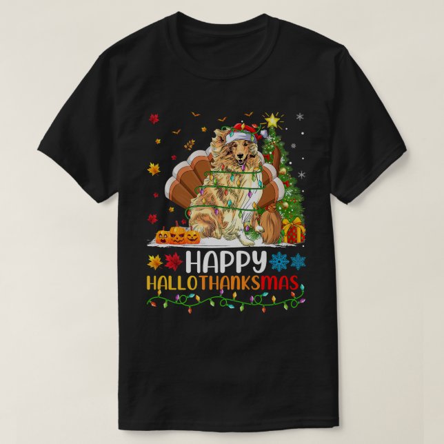 Rough Collie Dog Lover Funny Rough Collie HelloTha T-Shirt (Design Front)