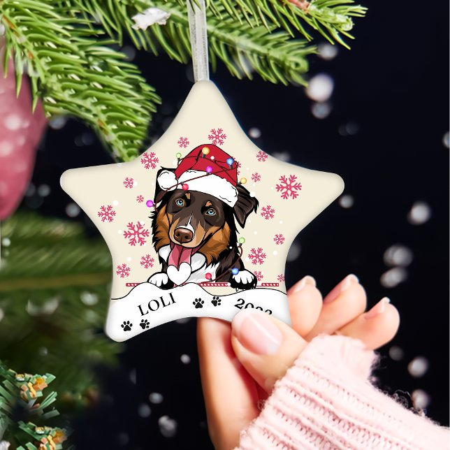 Rough Collie Dog Personalized Hand Drawing Ceramic Ornament (Creator Uploaded)