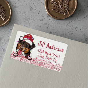 Rough Collie Dog Personalized Hand Drawing Label