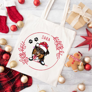 Rough Collie Dog Personalized Hand Drawing Tote Bag