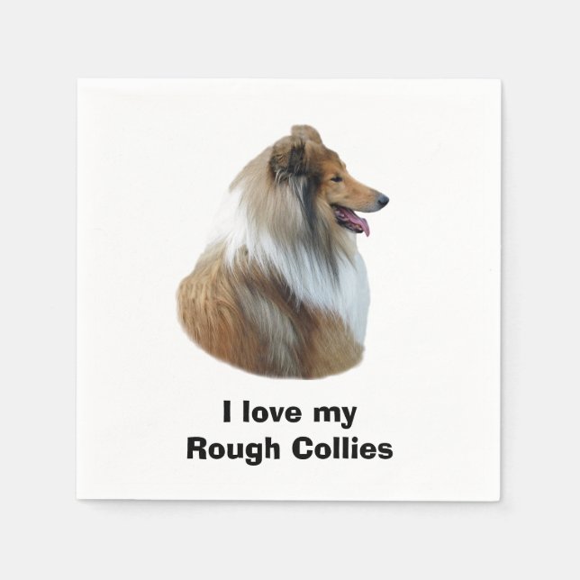 Rough Collie dog portrait photo Napkin (Front)