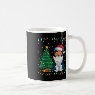 Rough Collie Dog Santa Hat Men Women Kids Xmas Tre Coffee Mug