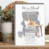 Rough Collie Dog We've Moved Moving Announcement