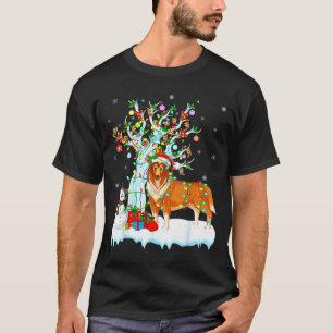 Rough Collie Dog Xmas Tree Lighting Rough Collie C T-Shirt