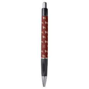 Rough Collie Dogs Pattern Monogrammed Pen