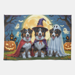 Rough Collie Dogs Pumpkin Halloween Funny Kitchen Towel
