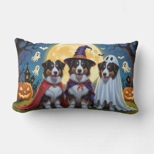 Rough Collie Dogs Pumpkin Halloween Funny Lumbar Pillow