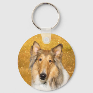 Rough Collie Keychain