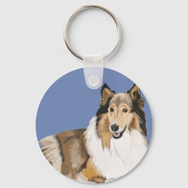 Rough Collie  Keychain (Front)