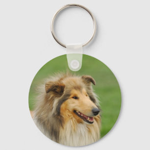 Rough Collie Keychain