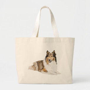 Rough Collie Large Tote Bag