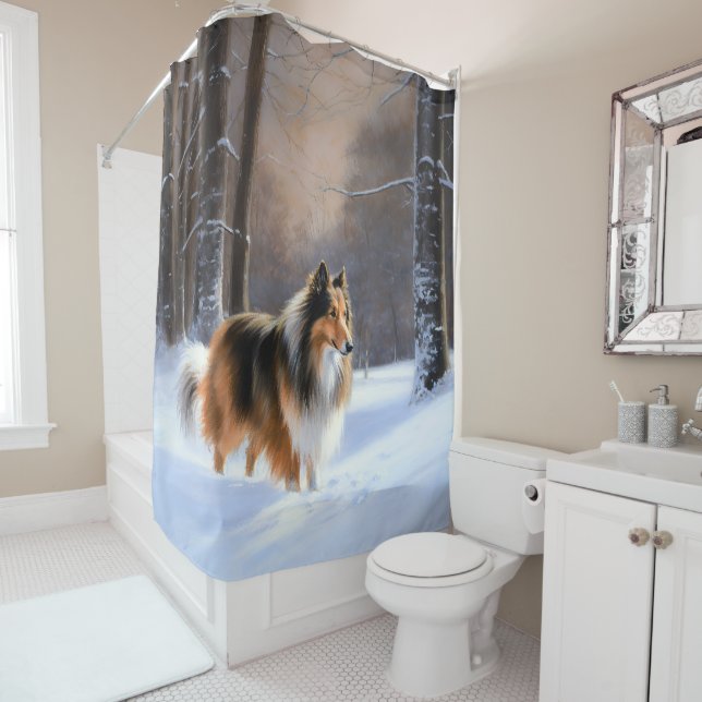 Rough Collie Let It Snow Christmas (In Situ)