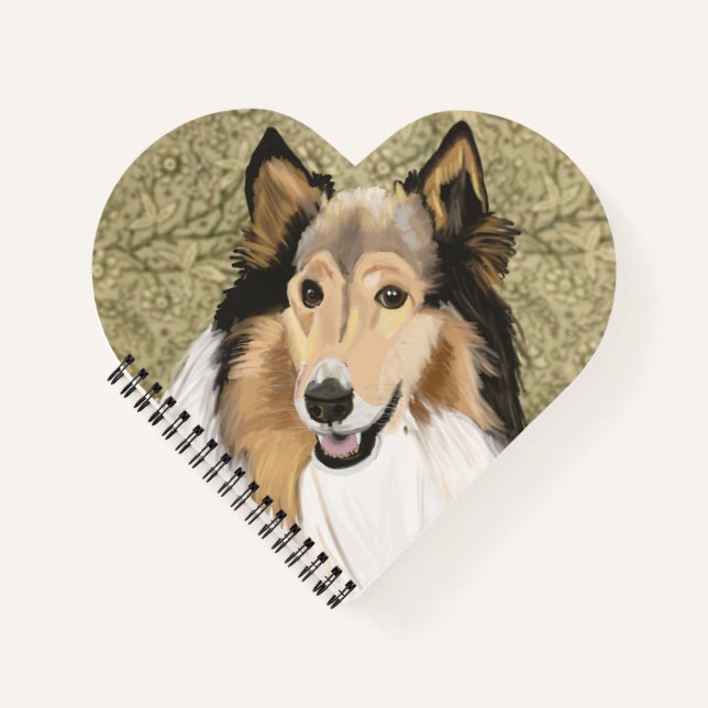 Rough Collie, Long Haired Collie Portrait Notebook (Front)