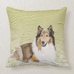 Rough Collie, Long Haired Collie Throw Pillow