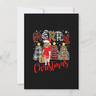 Rough Collie Merry Christmas Tree Plaid Leopard Do Invitation