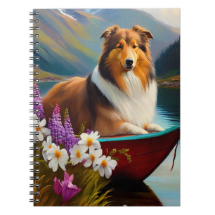 Rough Collie on a Paddle: A Scenic Adventure Notebook