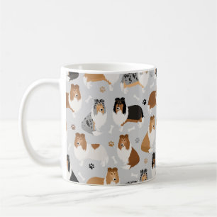 Rough Collie Paws and Bones Coffee Mug