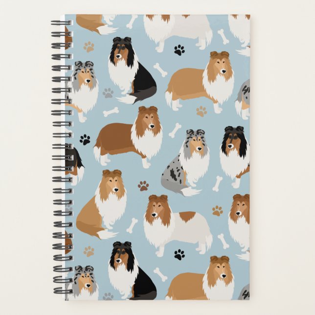 Rough Collie Paws and Bones Planner (Front)