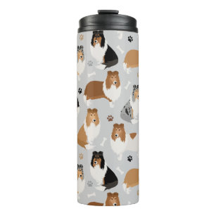 Rough Collie Paws and Bones Thermal Tumbler