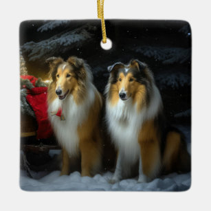 Rough sales collie ornaments