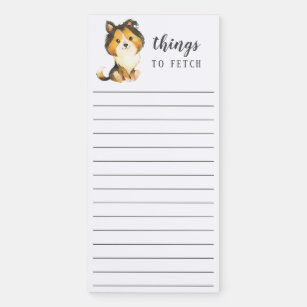 Rough Collie Things to Fetch Magnetic Notepad