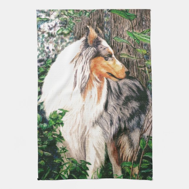 Rough Collie Towel (Vertical)