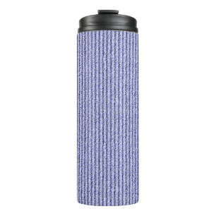 Rough Corduroy Narrow Stripes in Gritty Blue Thermal Tumbler