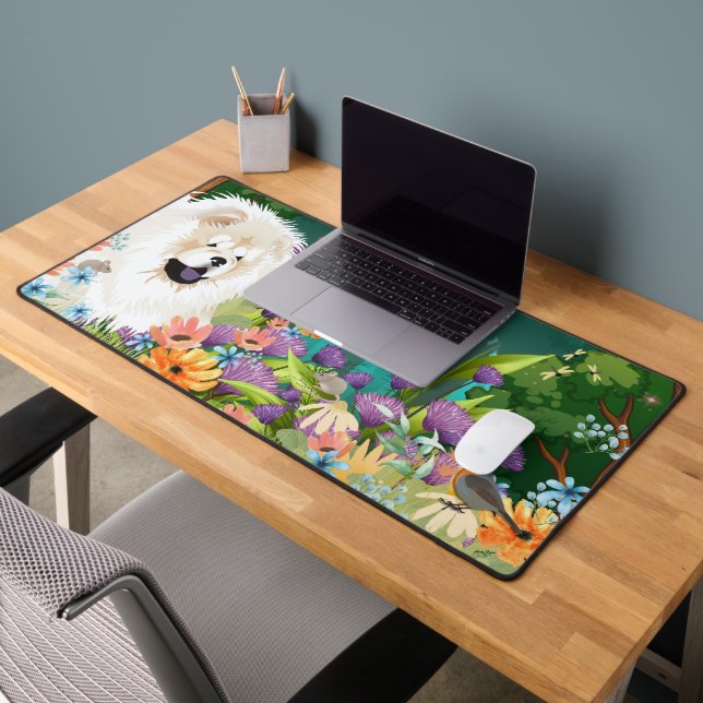 ROUGH CREAM  CHOW CHOW  Desk Mat (Office 2)