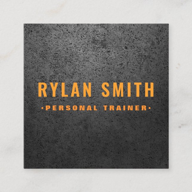 Rough dark bold masculine modern square business card (Front)