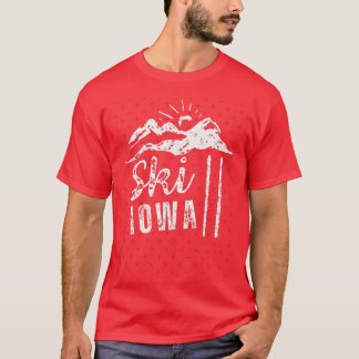 Rough Distressed Ski Iowa T-Shirt