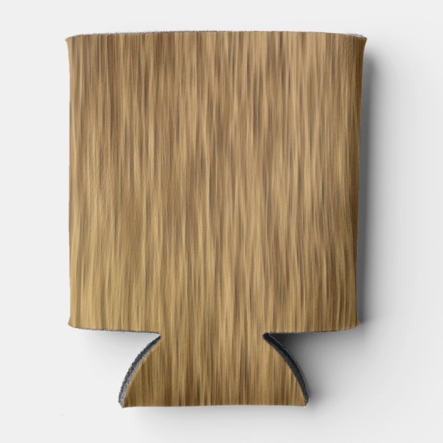 Rough Faux Wood Background in Natural Colour Can Cooler (Front)
