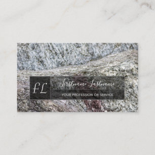 Rough grey marble rock marble structure monogram b business card