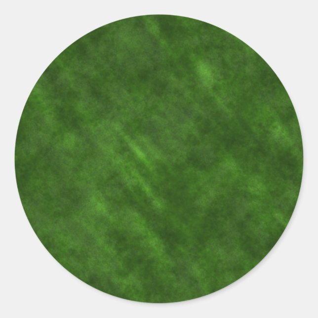 Rough Grungy Velvet Texture: Rich Emerald Green Classic Round Sticker (Front)