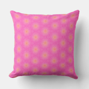 Rough Hot Pink with Orange Patches  Throw Pillow