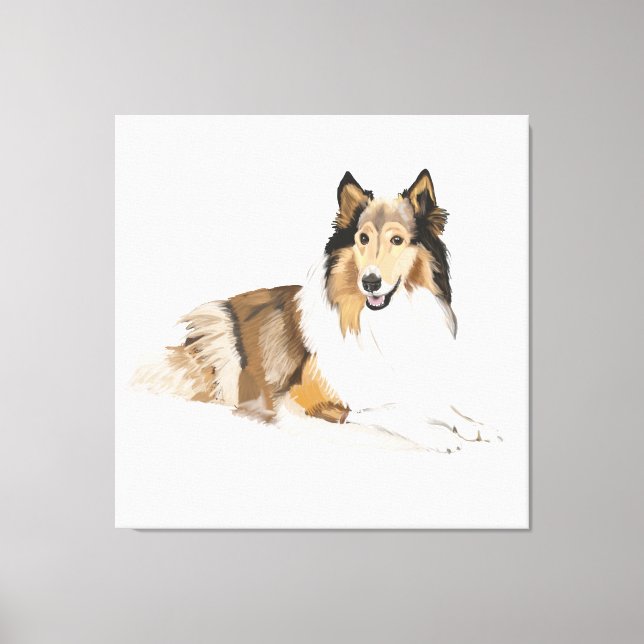 Rough, Long Haired Collie Canvas Print (Front)