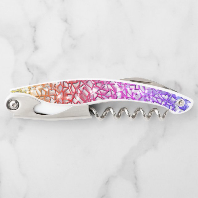 Rough mosaic orange to red and lilac, and sparkle  corkscrew (Front)