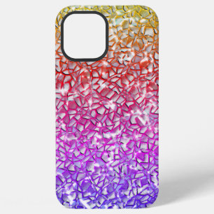 Rough mosaic orange to red and lilac, and sparkle  iPhone 12 pro max case