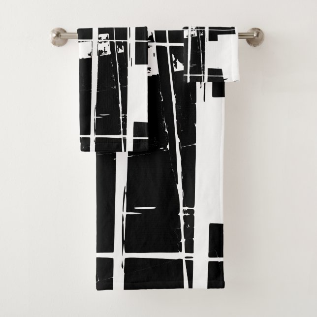 Rough paint abstract bath towel set (Insitu)