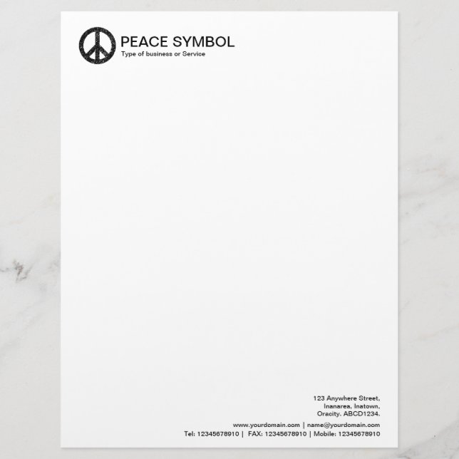 Rough Peace - Black Letterhead (Front)