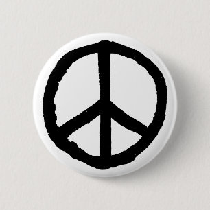 Rough Peace Symbol 2 Inch Round Button